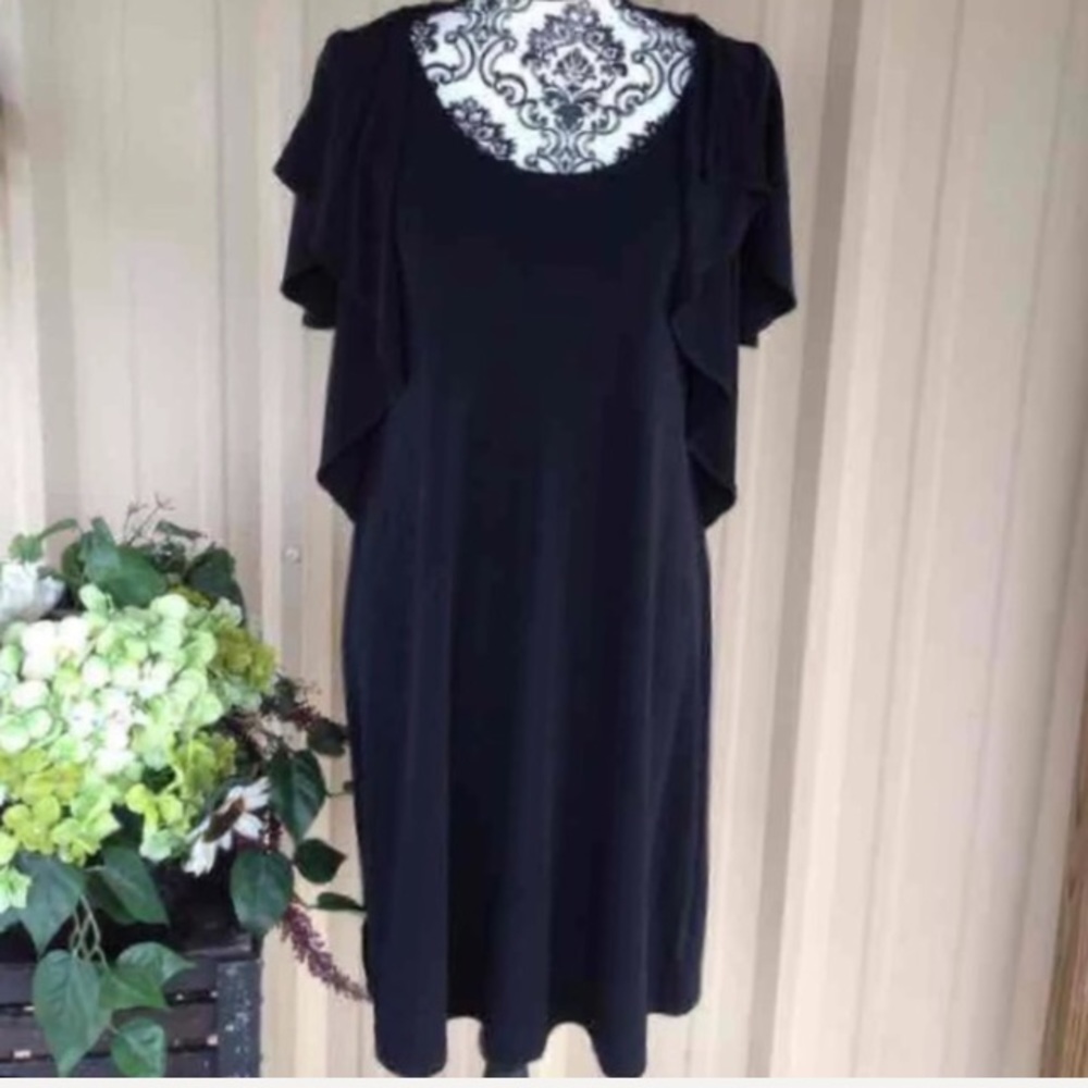 Micheal Kors Black "Caped" Shoulder  Dress - Picture 5 of 5